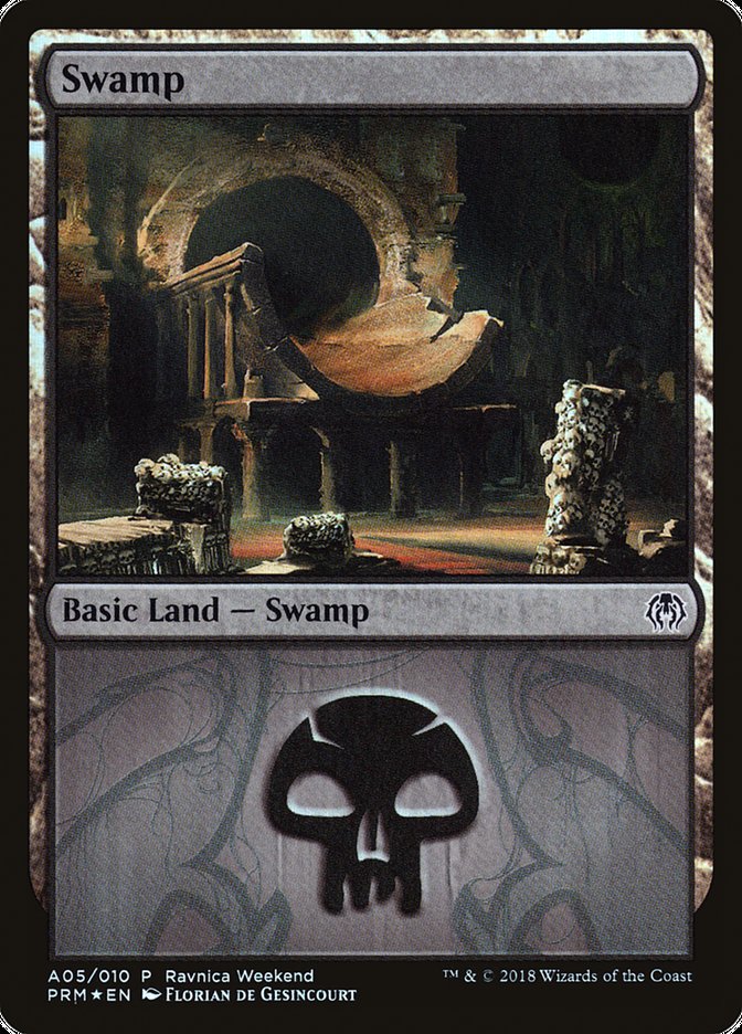 Swamp (A05) [Guilds of Ravnica Ravnica Weekend] | Gamer Loot