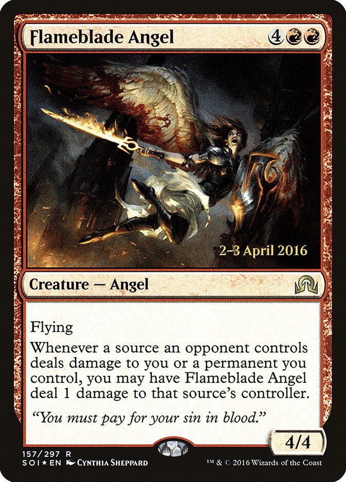 Flameblade Angel [Shadows over Innistrad Prerelease Promos] | Gamer Loot