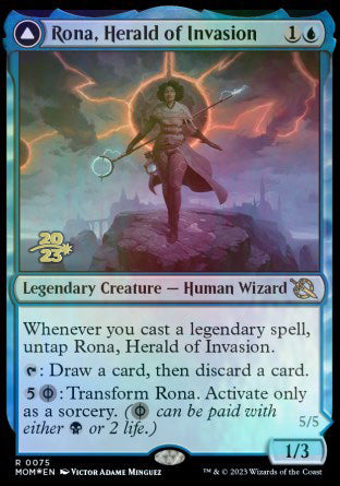 Rona, Herald of Invasion // Rona, Tolarian Obliterator [March of the Machine Prerelease Promos] | Gamer Loot