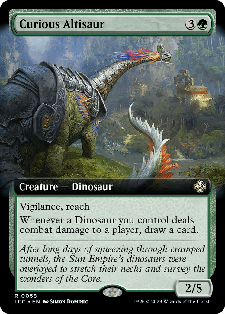 Curious Altisaur (Extended Art) [The Lost Caverns of Ixalan Commander] | Gamer Loot