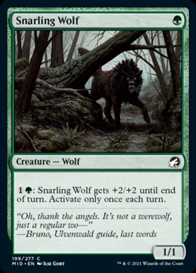 Snarling Wolf [Innistrad: Midnight Hunt] | Gamer Loot