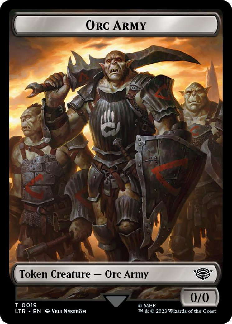 Orc Army (0019) // Food (0022) Double-Sided Token (Surge Foil) [The Lord of the Rings: Tales of Middle-Earth Tokens] | Gamer Loot