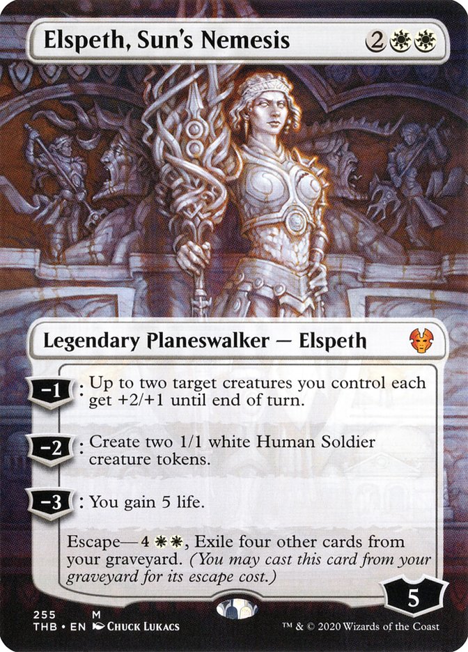 Elspeth, Sun's Nemesis (Borderless) [Theros Beyond Death] | Gamer Loot