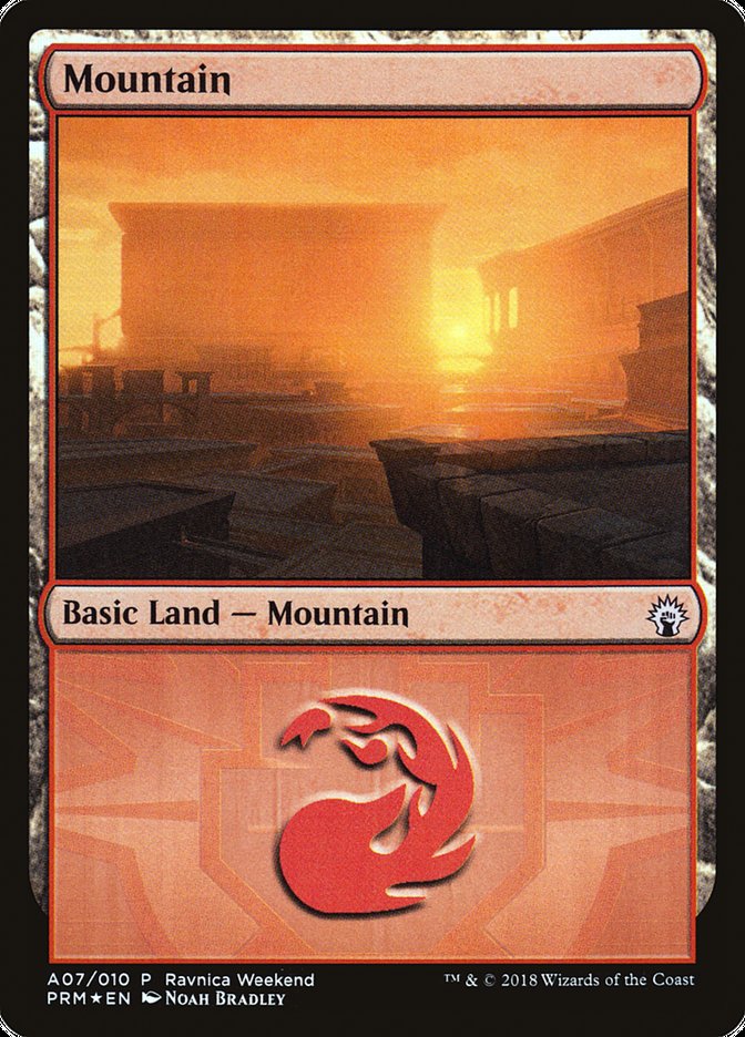 Mountain (A07) [Guilds of Ravnica Ravnica Weekend] | Gamer Loot