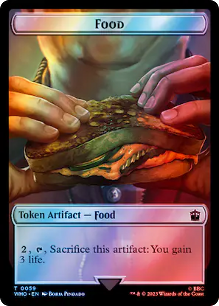Alien Angel // Food (0059) Double-Sided Token (Surge Foil) [Doctor Who Tokens] | Gamer Loot