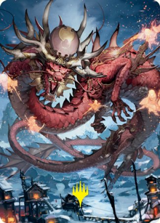 Atsushi, the Blazing Sky 2 Art Card (Gold-Stamped Signature) [Kamigawa: Neon Dynasty Art Series] | Gamer Loot