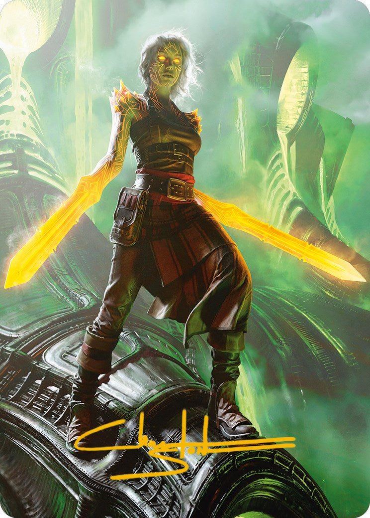 Nahiri, the Unforgiving Art Card (Gold-Stamped Signature) [Phyrexia: All Will Be One Art Series] | Gamer Loot