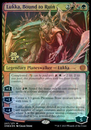 Lukka, Bound to Ruin [Phyrexia: All Will Be One Prerelease Promos] | Gamer Loot