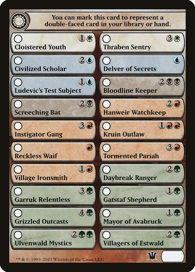 Innistrad Checklist [Innistrad Tokens] | Gamer Loot