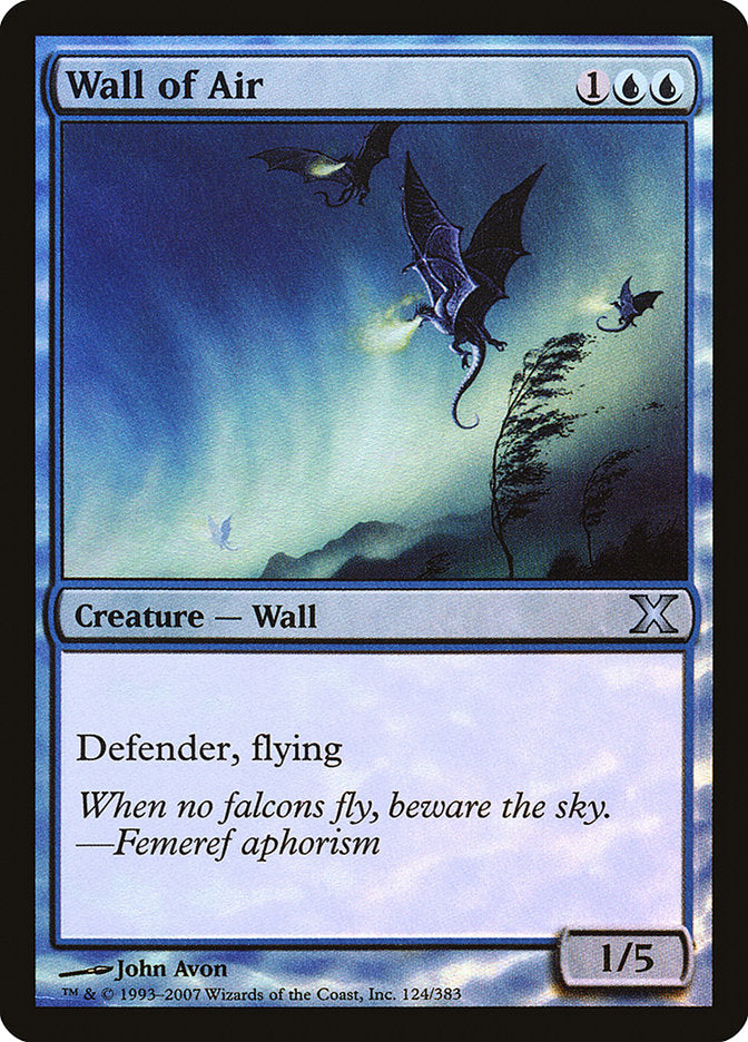 Wall of Air (Premium Foil) [Tenth Edition] | Gamer Loot