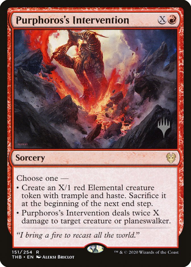 Purphoros's Intervention (Promo Pack) [Theros Beyond Death Promos] | Gamer Loot