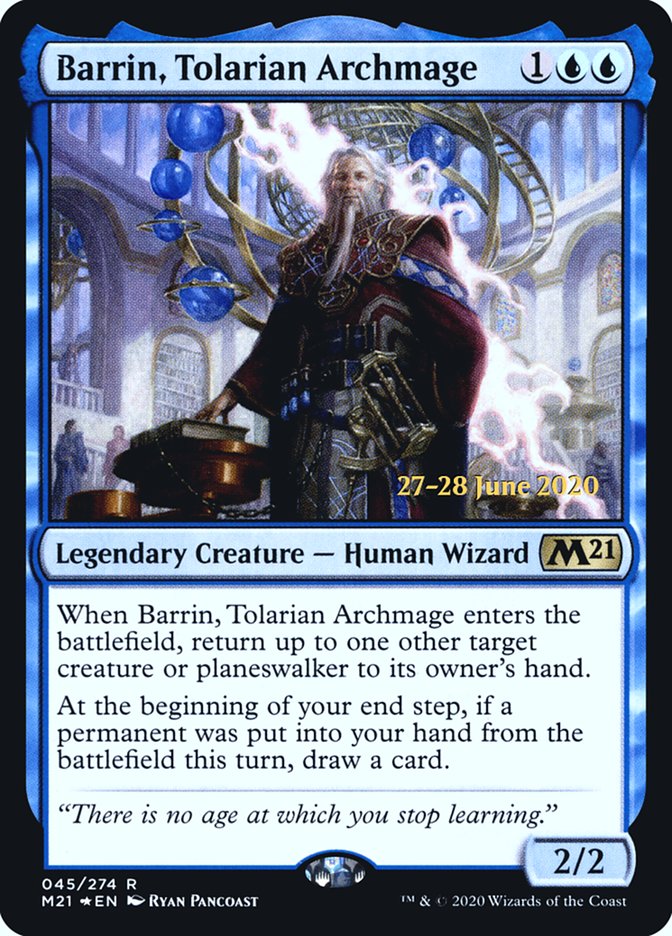 Barrin, Tolarian Archmage  [Core Set 2021 Prerelease Promos] | Gamer Loot