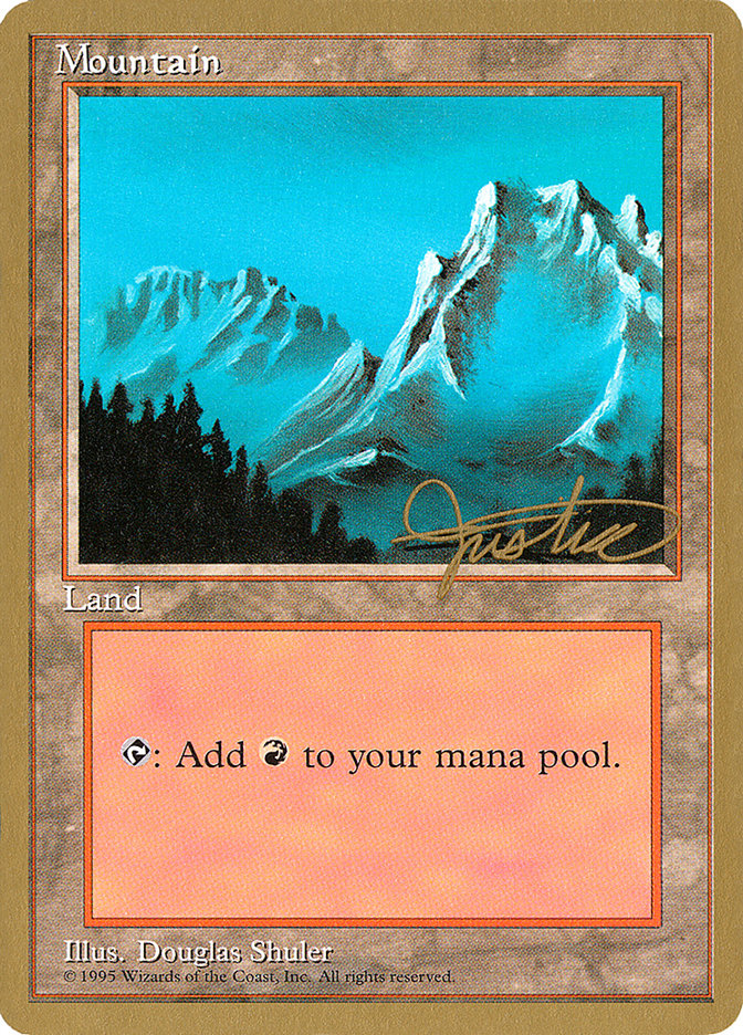Mountain (mj374) (Mark Justice) [Pro Tour Collector Set] | Gamer Loot