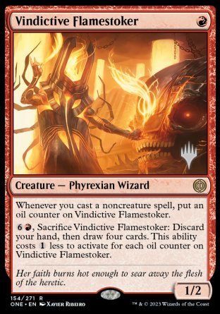 Vindictive Flamestoker (Promo Pack) [Phyrexia: All Will Be One Promos] | Gamer Loot