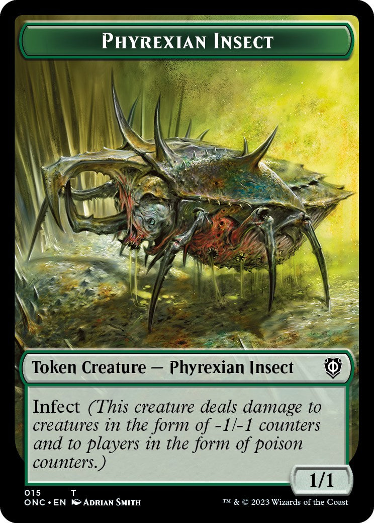 Phyrexian Wurm // Phyrexian Insect Double-Sided Token [Phyrexia: All Will Be One Commander Tokens] | Gamer Loot