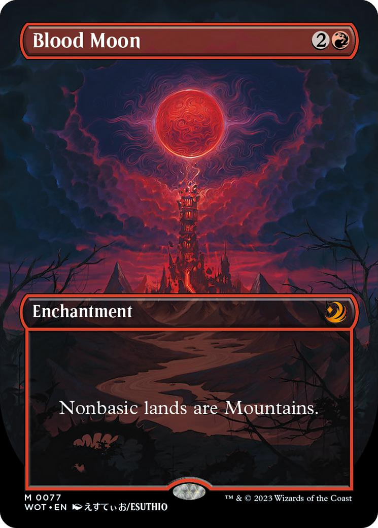 Blood Moon (Anime Borderless) [Wilds of Eldraine: Enchanting Tales] | Gamer Loot