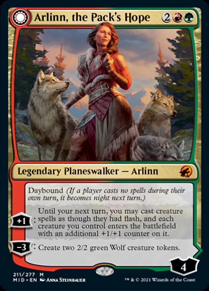 Arlinn, the Pack's Hope // Arlinn, the Moon's Fury [Innistrad: Midnight Hunt] | Gamer Loot