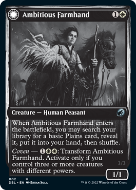 Ambitious Farmhand // Seasoned Cathar [Innistrad: Double Feature] | Gamer Loot