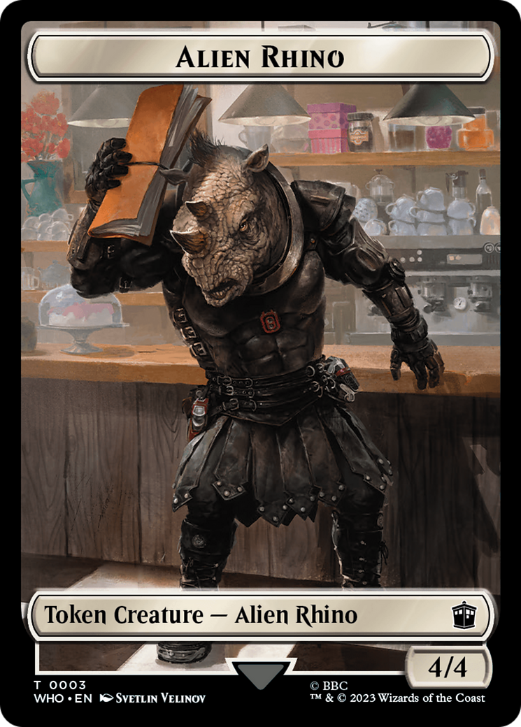 Alien Rhino // Clue (0022) Double-Sided Token [Doctor Who Tokens] | Gamer Loot