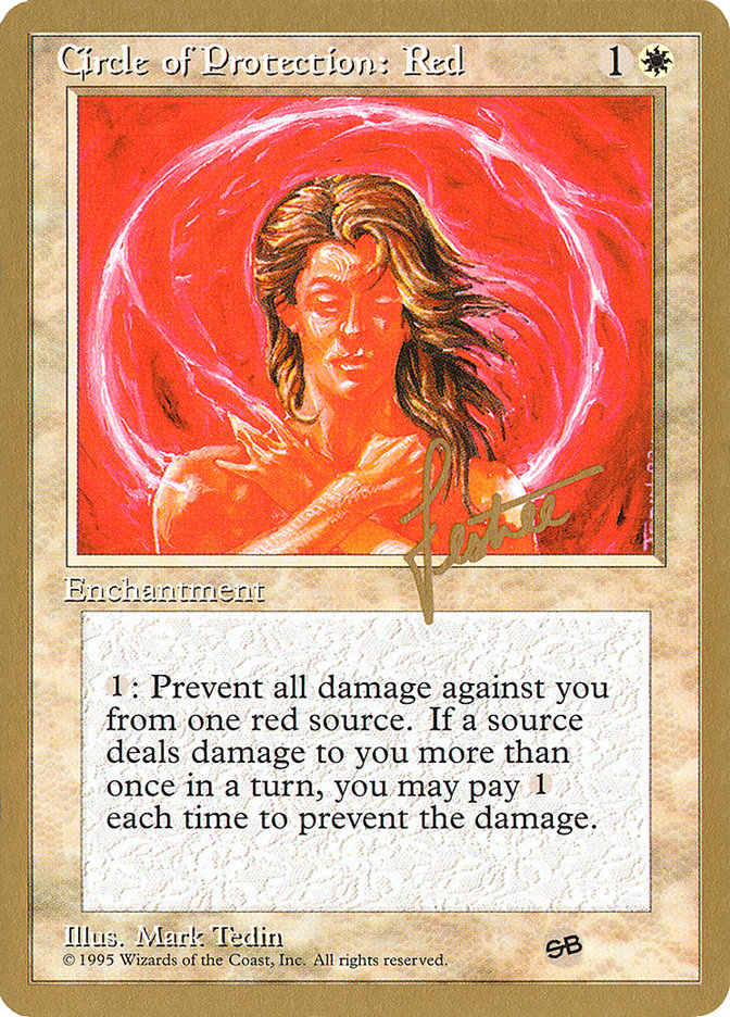 Circle of Protection: Red (Bertrand Lestree) (SB) (4ED) [Pro Tour Collector Set] | Gamer Loot