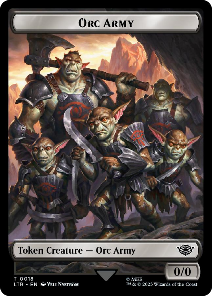 Orc Army (0018) // Food (0023) Double-Sided Token (Surge Foil) [The Lord of the Rings: Tales of Middle-Earth Tokens] | Gamer Loot