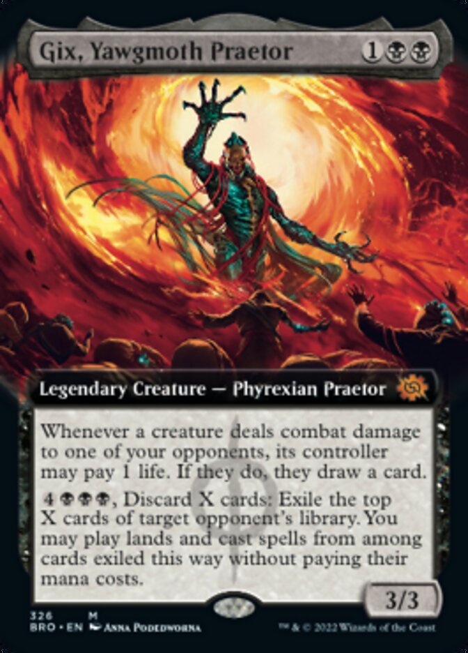 Gix, Yawgmoth Praetor (Extended Art) [The Brothers' War] | Gamer Loot