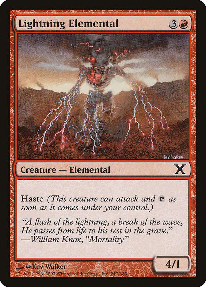 Lightning Elemental [Tenth Edition] | Gamer Loot