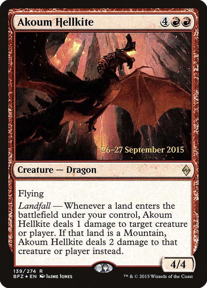 Akoum Hellkite  [Battle for Zendikar Prerelease Promos] | Gamer Loot