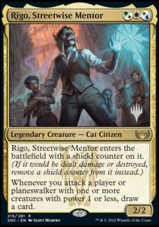 Rigo, Streetwise Mentor (Promo Pack) [Streets of New Capenna Promos] | Gamer Loot