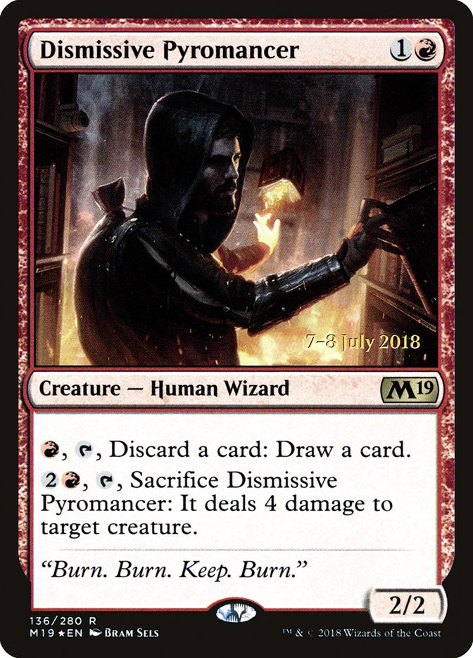 Dismissive Pyromancer  [Core Set 2019 Prerelease Promos] | Gamer Loot