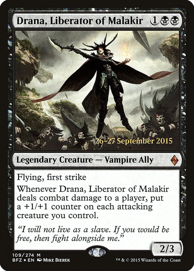 Drana, Liberator of Malakir  [Battle for Zendikar Prerelease Promos] | Gamer Loot