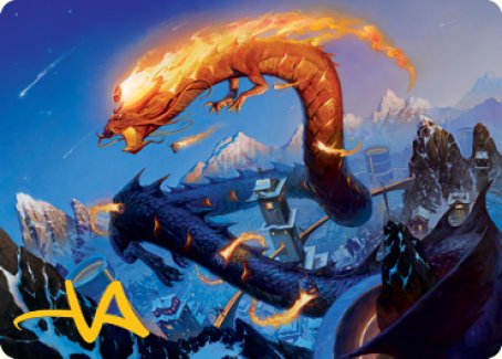 Atsushi, the Blazing Sky 1 Art Card (Gold-Stamped Signature) [Kamigawa: Neon Dynasty Art Series] | Gamer Loot