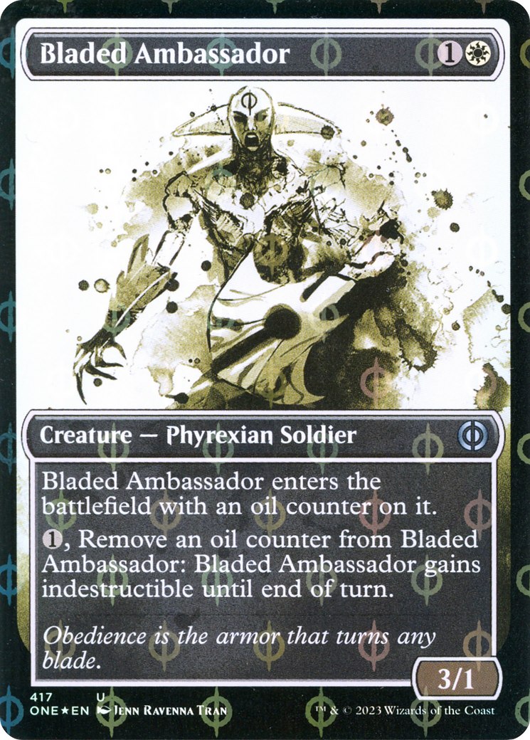 Bladed Ambassador (Showcase Ichor Step-and-Compleat Foil) [Phyrexia: All Will Be One] | Gamer Loot