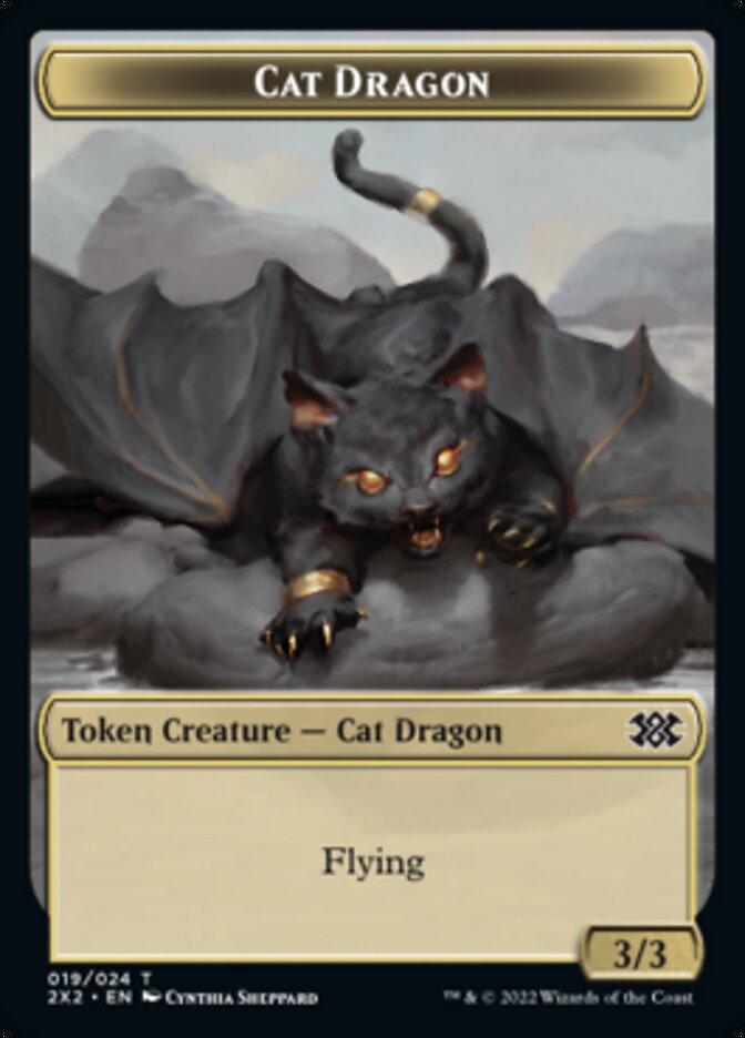 Cat Dragon // Eldrazi Scion Double-sided Token [Double Masters 2022 Tokens] | Gamer Loot