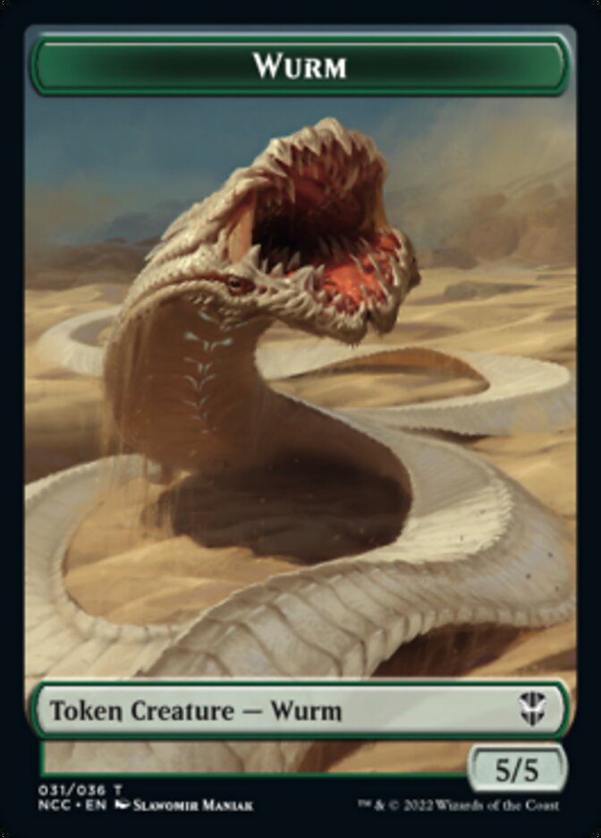 Elf Warrior // Wurm Double-sided Token [Streets of New Capenna Commander Tokens] | Gamer Loot