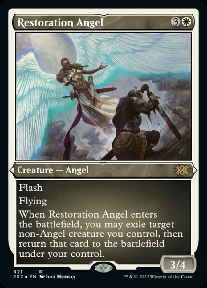 Restoration Angel (Foil Etched) [Double Masters 2022] | Gamer Loot