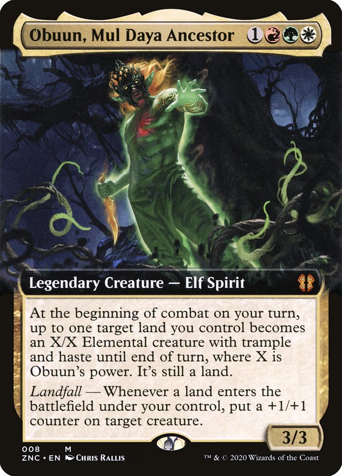 Obuun, Mul Daya Ancestor (Extended Art) [Zendikar Rising Commander] | Gamer Loot