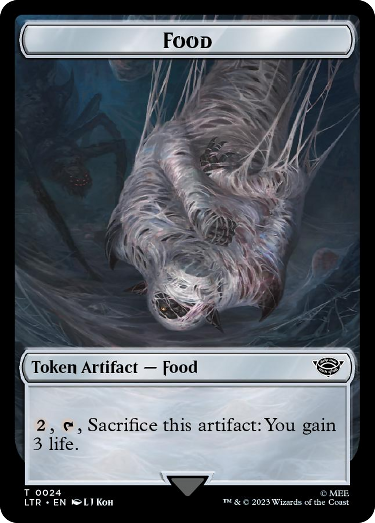 Spirit // Food (0024) Double-Sided Token (Surge Foil) [The Lord of the Rings: Tales of Middle-Earth Tokens] | Gamer Loot