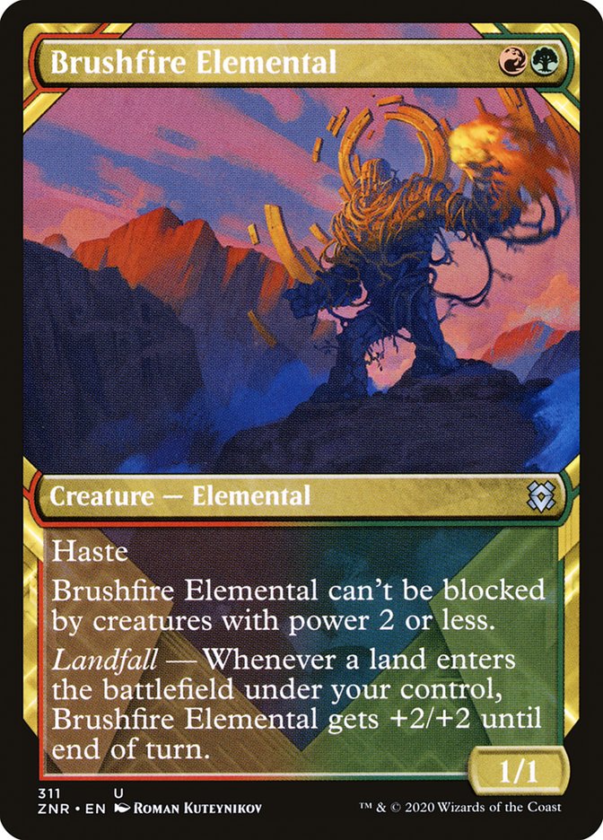 Brushfire Elemental (Showcase) [Zendikar Rising] | Gamer Loot