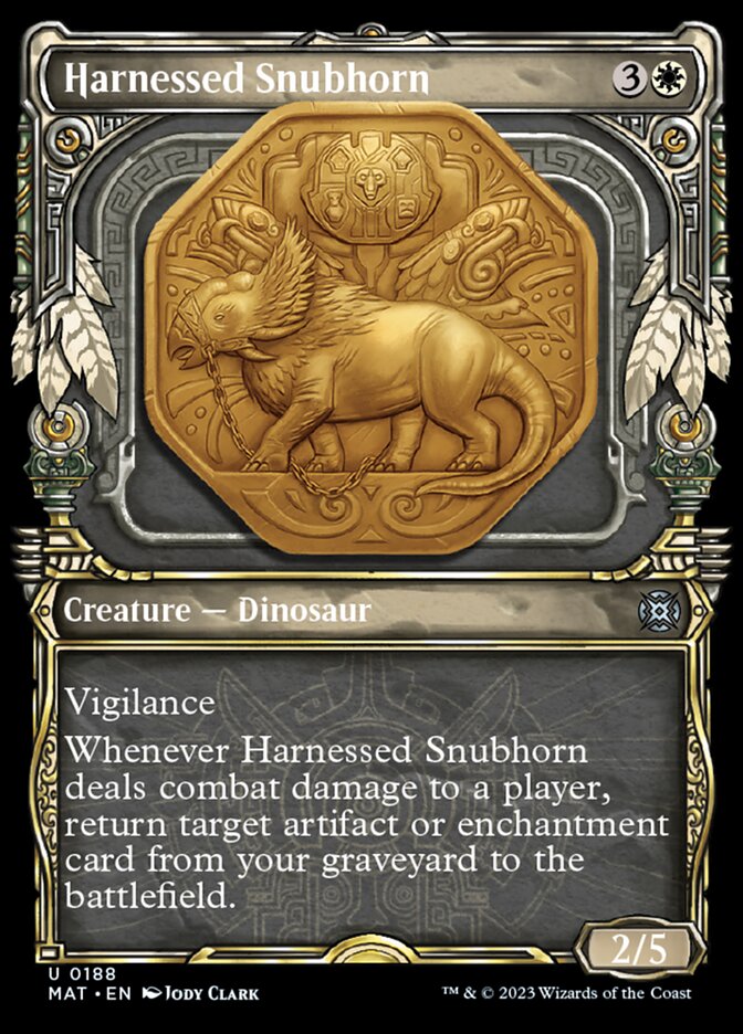 Harnessed Snubhorn (Showcase Halo Foil) [March of the Machine: The Aftermath] | Gamer Loot