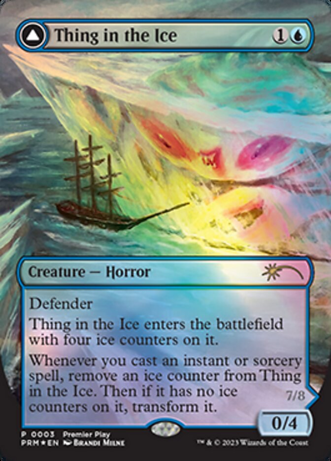 Thing in the Ice // Awoken Horror (Borderless Alternate Art) [Regional Championship Qualifiers 2023] | Gamer Loot