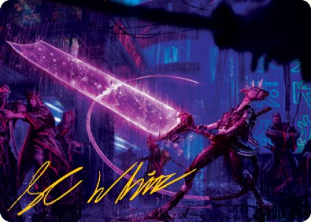 Enormous Energy Blade Art Card (Gold-Stamped Signature) [Kamigawa: Neon Dynasty Art Series] | Gamer Loot