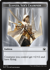 Warrior // Elspeth, Sun's Champion Emblem Double-Sided Token [March of the Machine Commander Tokens] | Gamer Loot