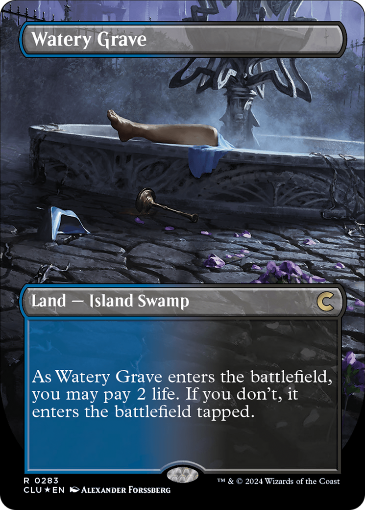 Watery Grave (Borderless) [Ravnica: Clue Edition] | Gamer Loot