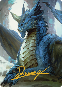 Young Blue Dragon Art Card (Gold-Stamped Signature) [Commander Legends: Battle for Baldur's Gate Art Series] | Gamer Loot