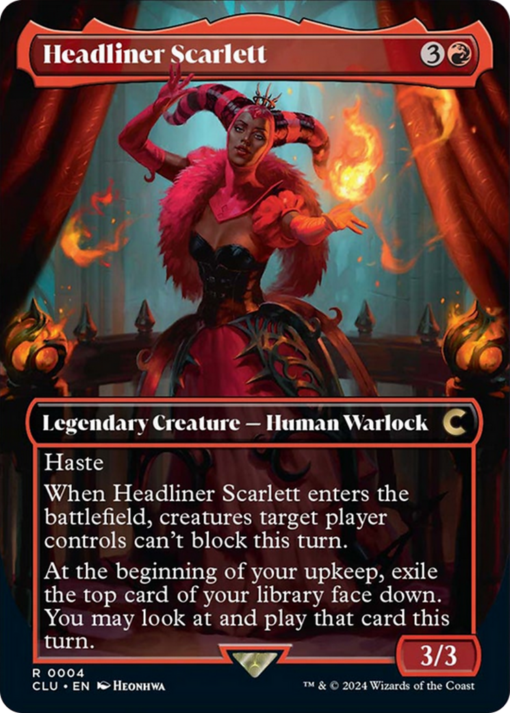 Headliner Scarlett (Borderless) [Ravnica: Clue Edition] | Gamer Loot