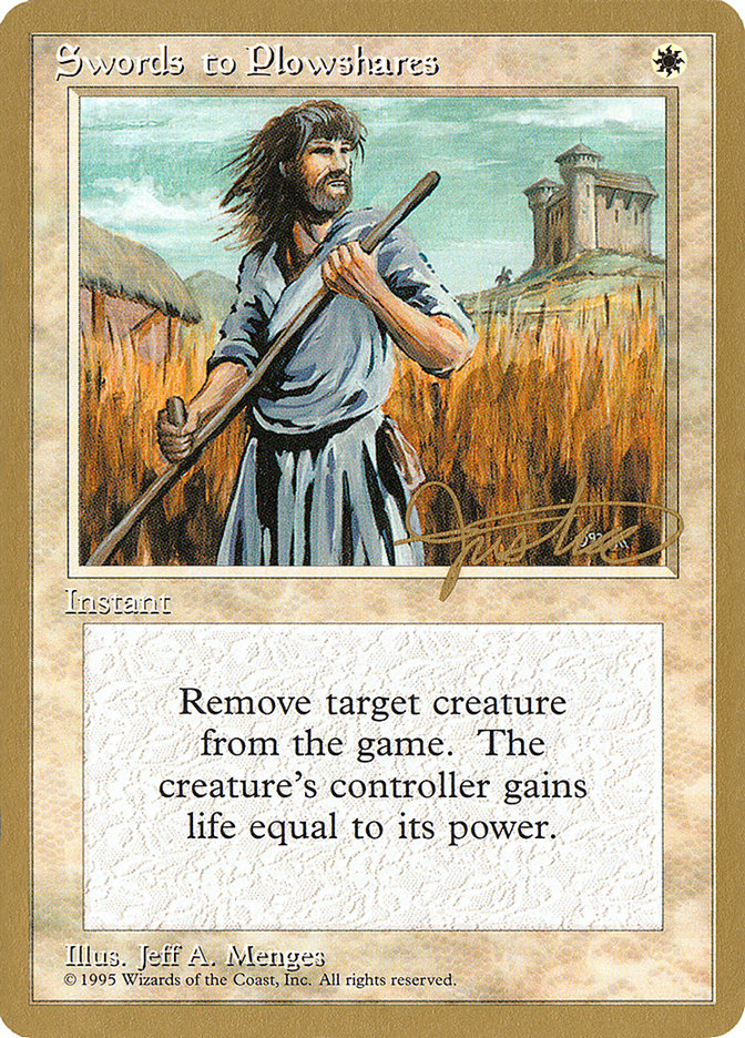 Swords to Plowshares (Mark Justice) [Pro Tour Collector Set] | Gamer Loot