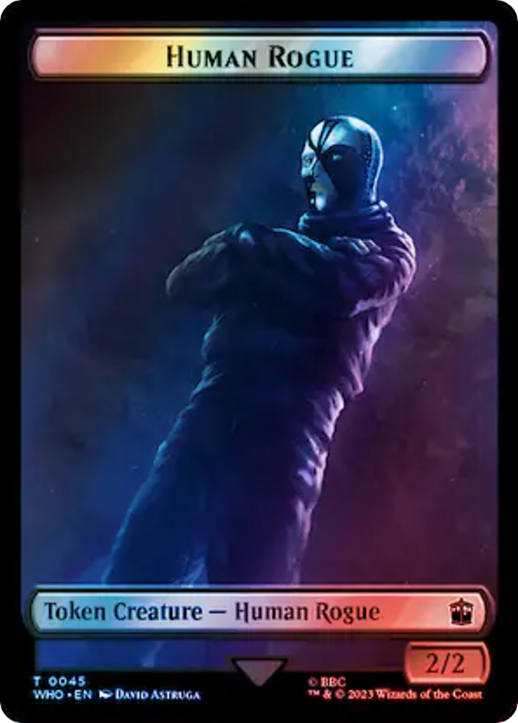 Human Rogue // Cyberman Double-Sided Token (Surge Foil) [Doctor Who Tokens] | Gamer Loot