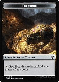 Treasure // Human Double-sided Token [Commander 2019 Tokens] | Gamer Loot