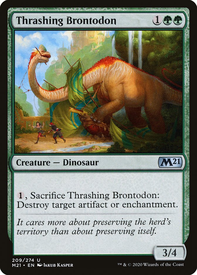 Thrashing Brontodon [Core Set 2021] | Gamer Loot